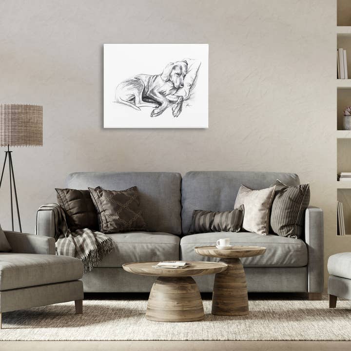 Stupell Industries - Wholesale Wall Decor - Kids & Baby - Napping Dog Drawing Canvas Art3