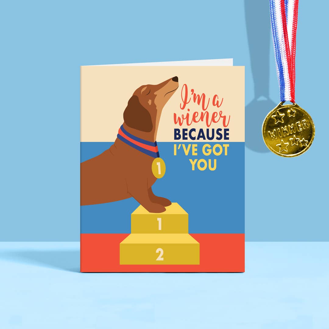 Belle Belette - Wholesale Love Card - I'm A Wiener Love and Friendship Card1