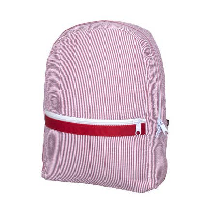 Red Seersucker Small Backpack | Mint for wholesale by Mint
