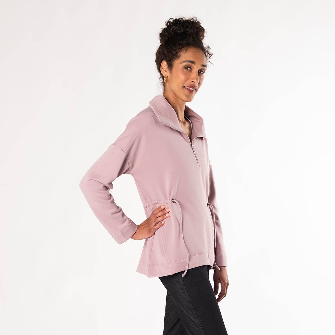 Arden Half-Zip Bamboo Sweatshirt - Soft Lavender for wholesale on Faire3