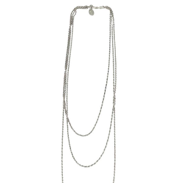 Gloria Mago - Wholesale Link & Chain Necklace - Long Trinity Necklace Silver 10µ0