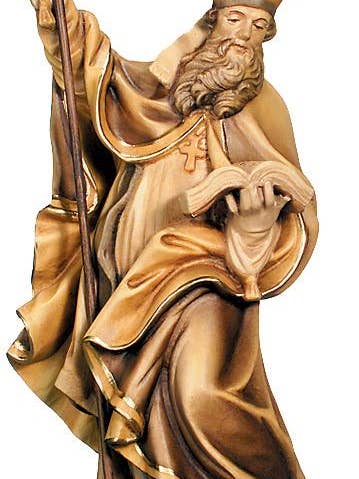 Saint Godefroy représenté avec un livre et un chien en bois 9621 pour la vente par Dolfi