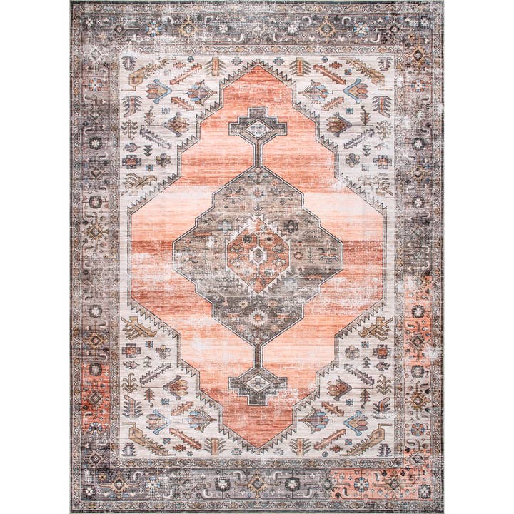 nuLOOM - Wholesale Area Rug - Gracie Machine Washable Distressed Medallion Area Rug