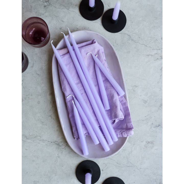 Twilight Collection - Wholesale Tapered Candle/Candlestick - Pastel Purple Danish Taper Candle | 12 Pack