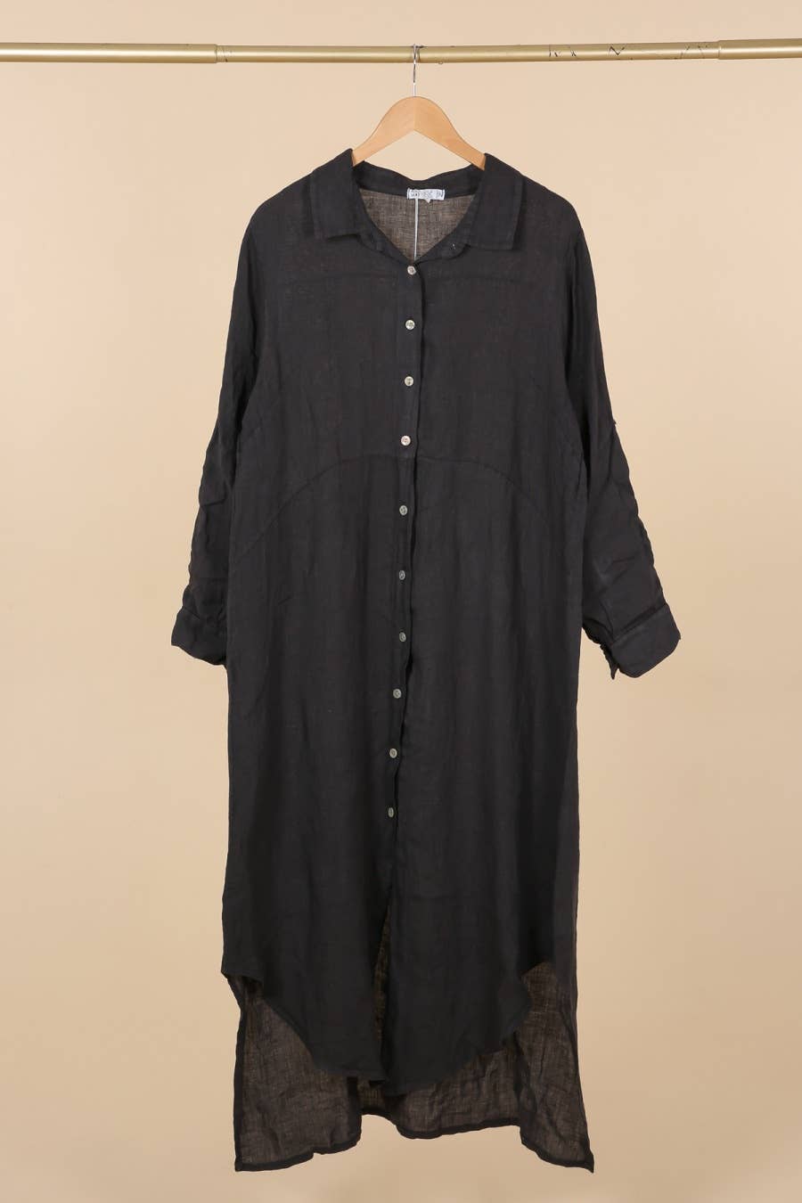 la maison des fibres naturelles - Wholesale Button Down Shirt - Women's - Long shirt dress 68036 100% LINEN35