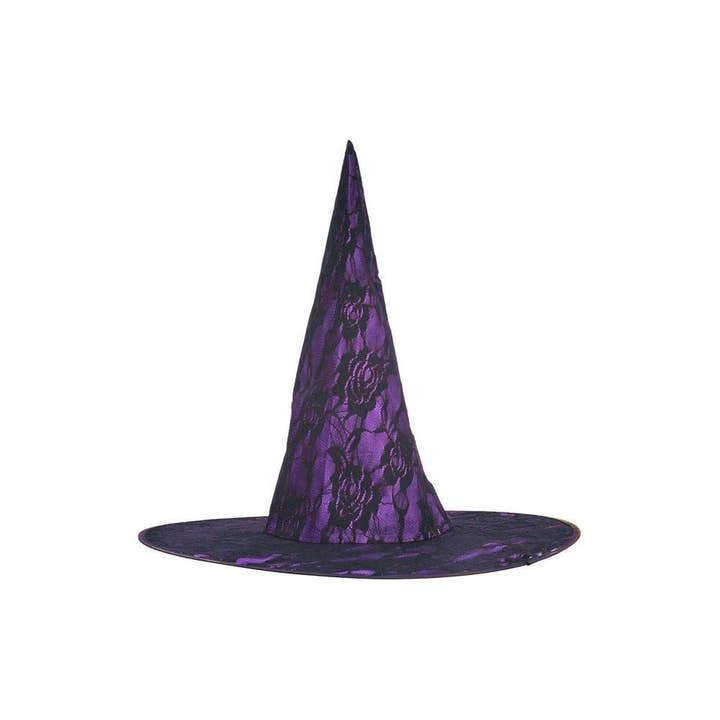 Purple Lace Witch Hat for wholesale by Daisy Corsets