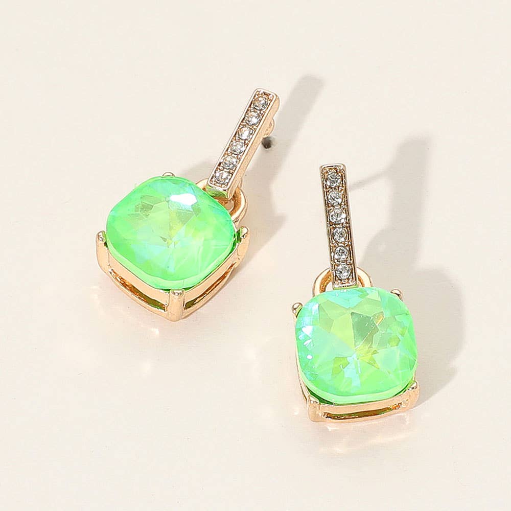 Sensibling Corp. - Wholesale Dangle Earrings - Cushion Square Stone Dangle Evening Earrings2