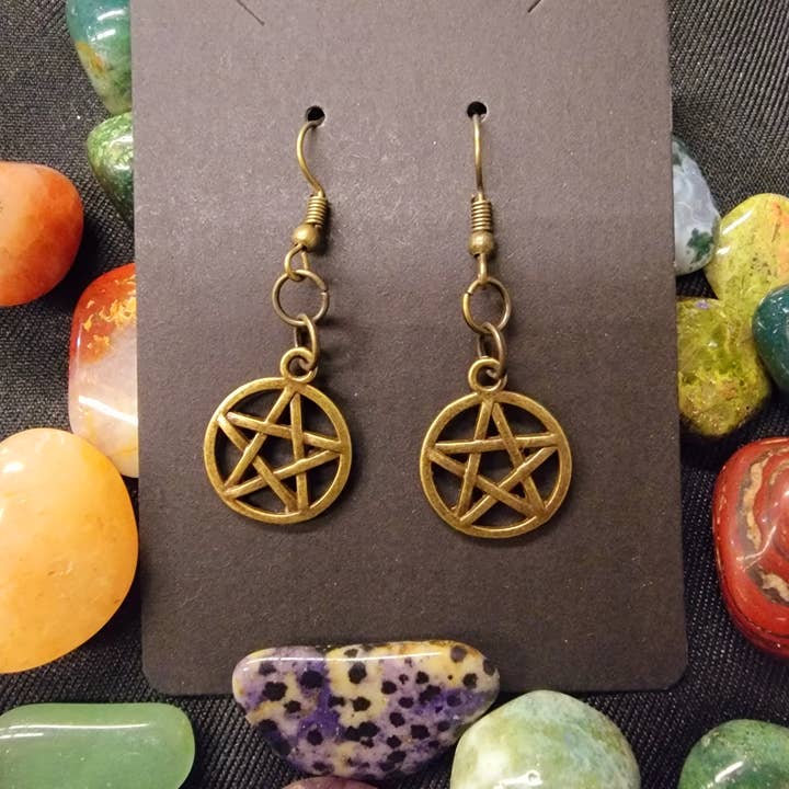 The Cozmic Cauldron – Großhandel Ohrhänger – Pentagramm-Ohrringe aus Bronze