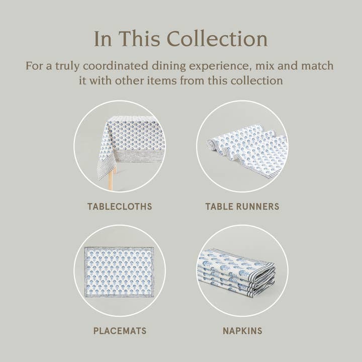 over&back - Wholesale Placemat - Artisan Hand-Blocked Placemats – 100% Cotton – Set of 415