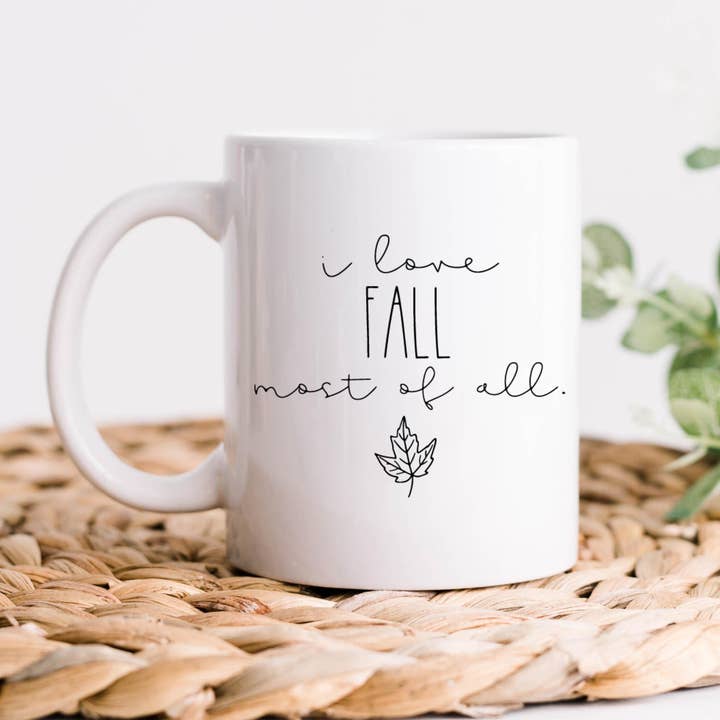 Caneca de café I love Fall Most Of All, outono por atacado de Hm Mugs