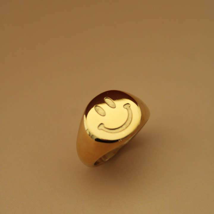 24th & Gold - Wholesale Band/Stacked Ring - Smiley Ring4