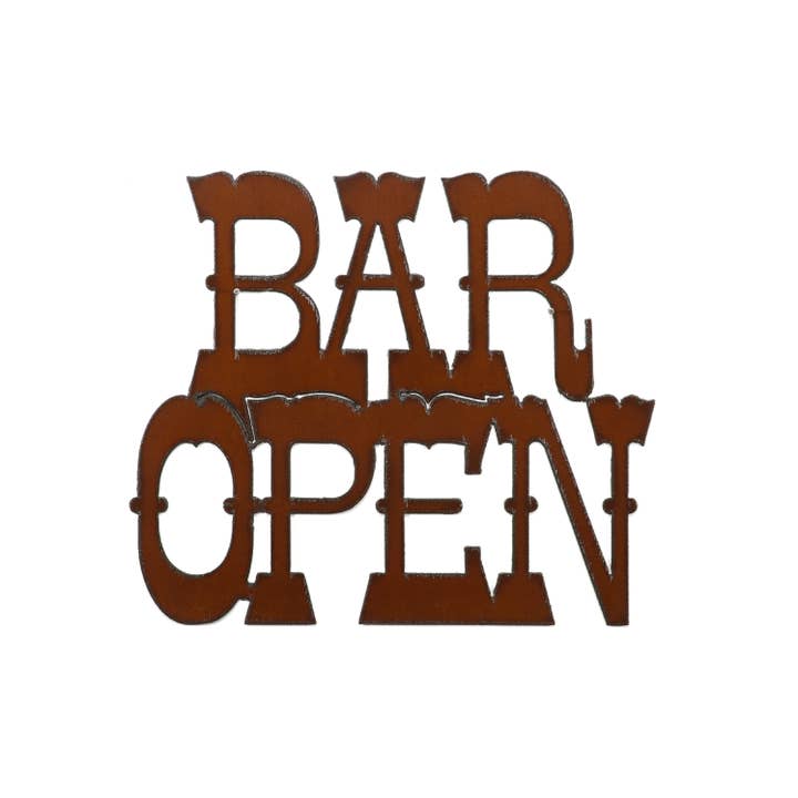 Bar Open Cut-Out Sign for wholesale by Rustic Ironwerks