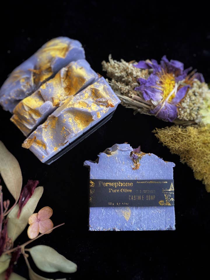 Persephone - Artisan, Superfatted, (Olive Oil Only) Cold- Processed Soap for the Face and Body for wholesale by Keven Craft Rituals LLC