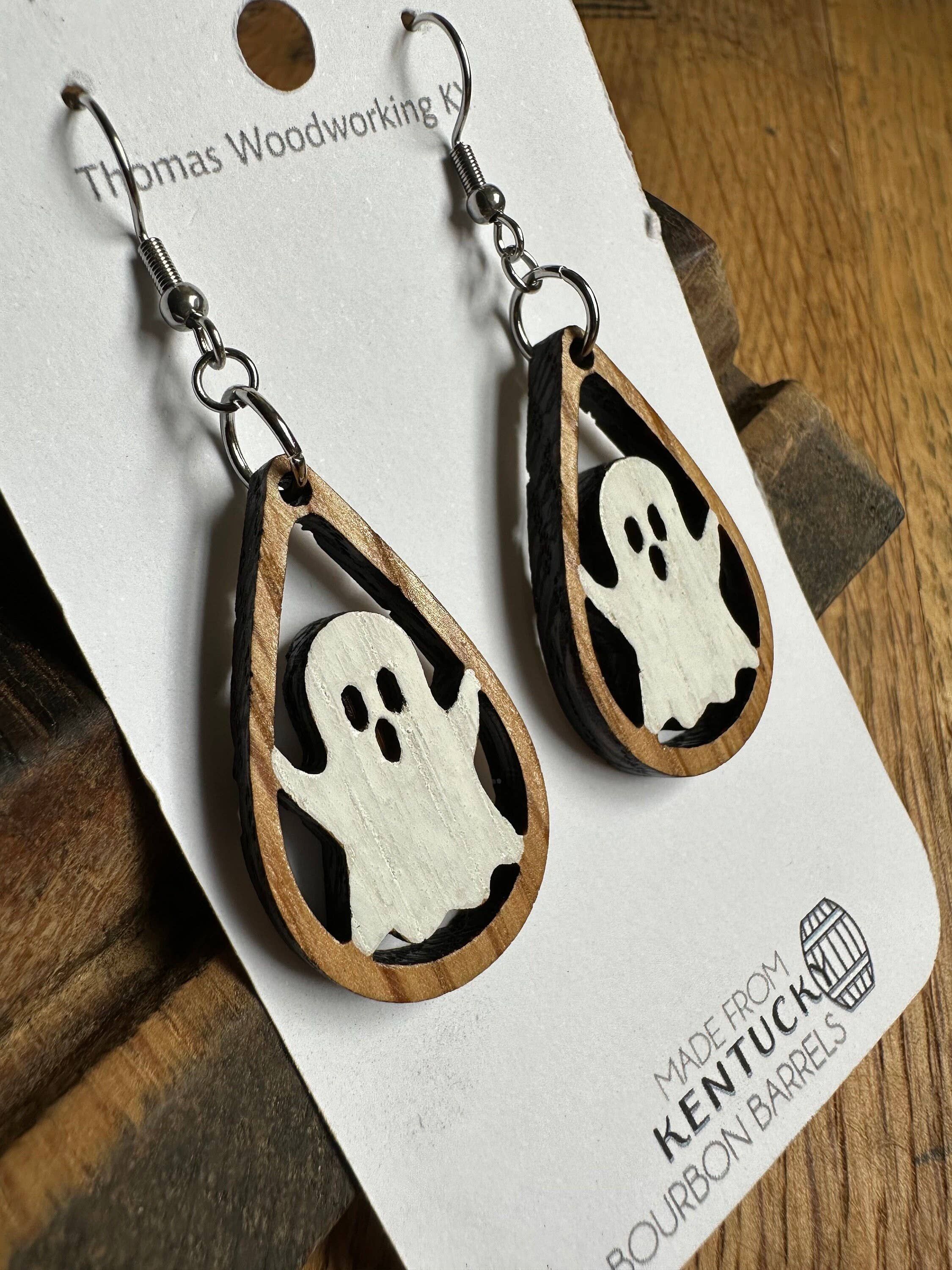 TWWKY – Großhandel Ohrhänger – Ghost Bourbon Barrel Halloween-Ohrhänger1