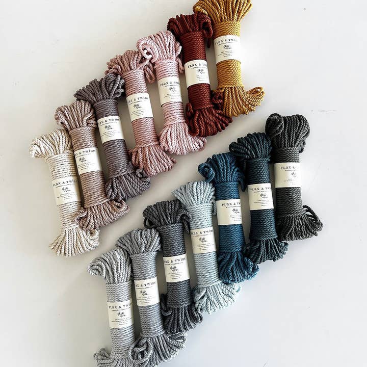 Flax & Twine – wholesale Garn – Lin och garn 5mm Brenn tvinnat bomullsrep