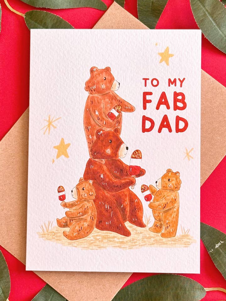 Tarjeta de oso FAB DAD para venta al por mayor de Just Smile Designs