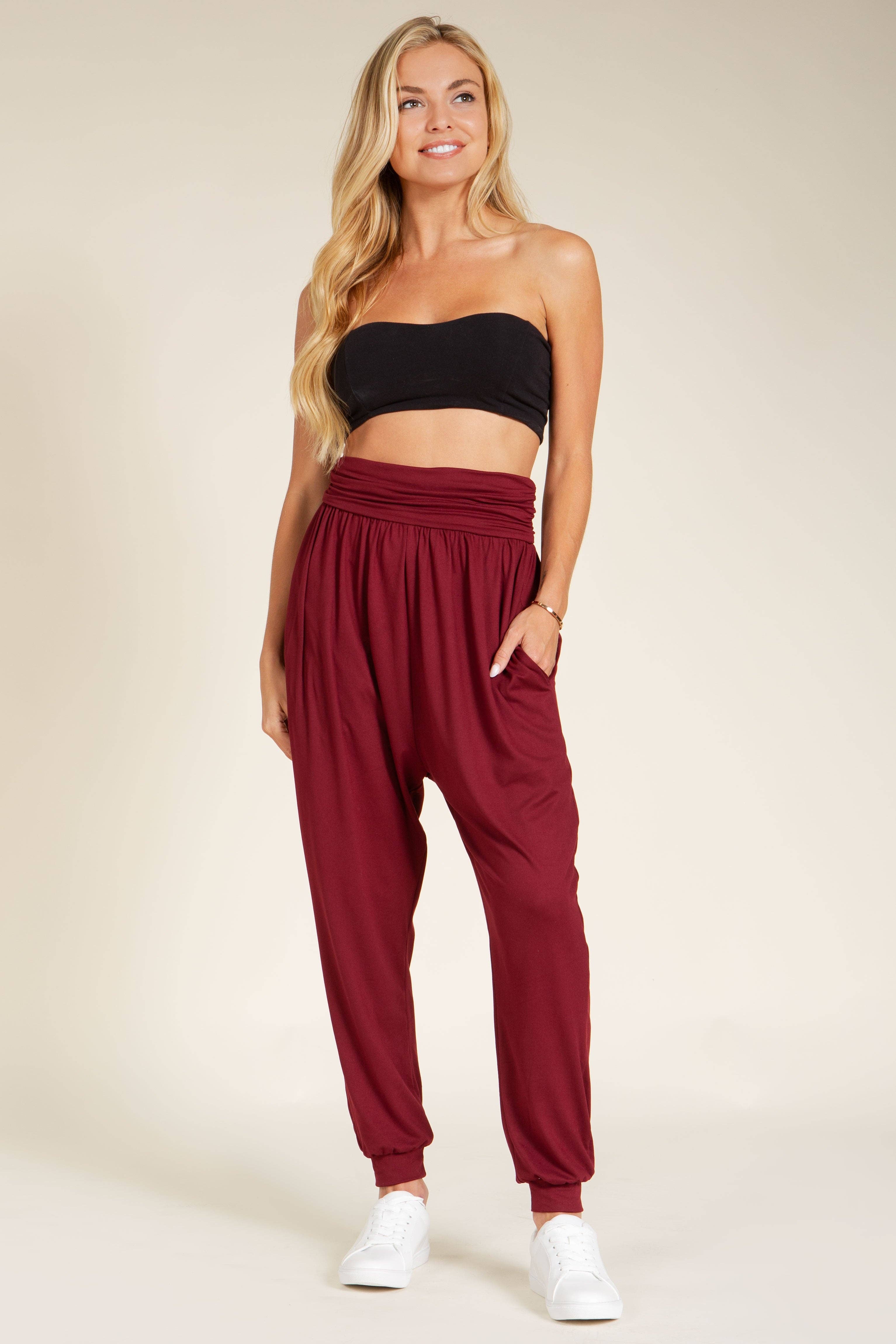 Orange Farm Clothing – wholesale Lounge Sweatpants/jogging bottoms – Women's – Harem Jogger Pants with Side Pockets-2 colors*SHIP BY 6.28*6