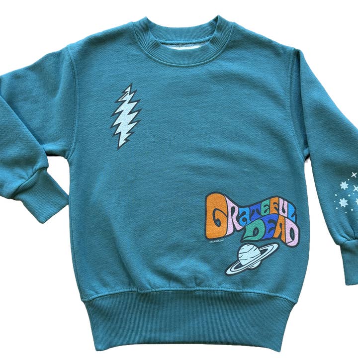 Sudadera verde con cuello redondo de Grateful Dead Moon and Bears para venta al por mayor de Rowdy Sprout