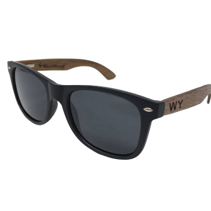 State of Wyoming Classic Black Walnut Sunglasses for wholesale by WearWood