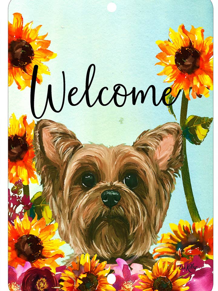 Cartello in alluminio per esterni Yorkie - HHW per la vendita all'ingrosso da parte di Best of Breed Products