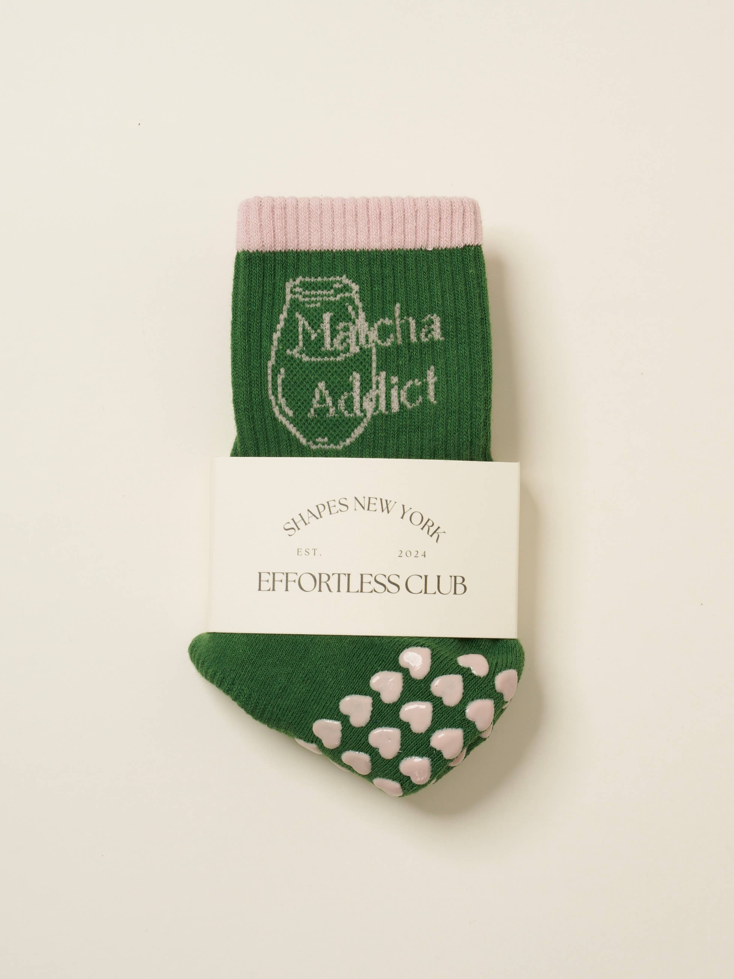Effortless Club - Wholesale Socks - Women's - 🍵 Matcha Addict Grip Sock, Pilates Socks