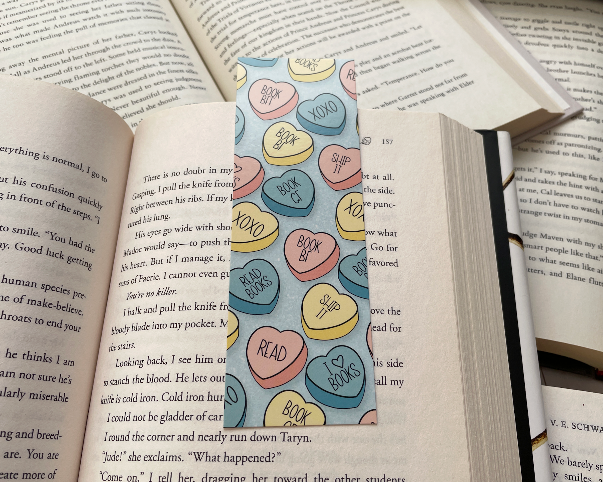 The Peachy Polka Dot – wholesale Bookmark – Bookish Conversation Hearts bookmark1