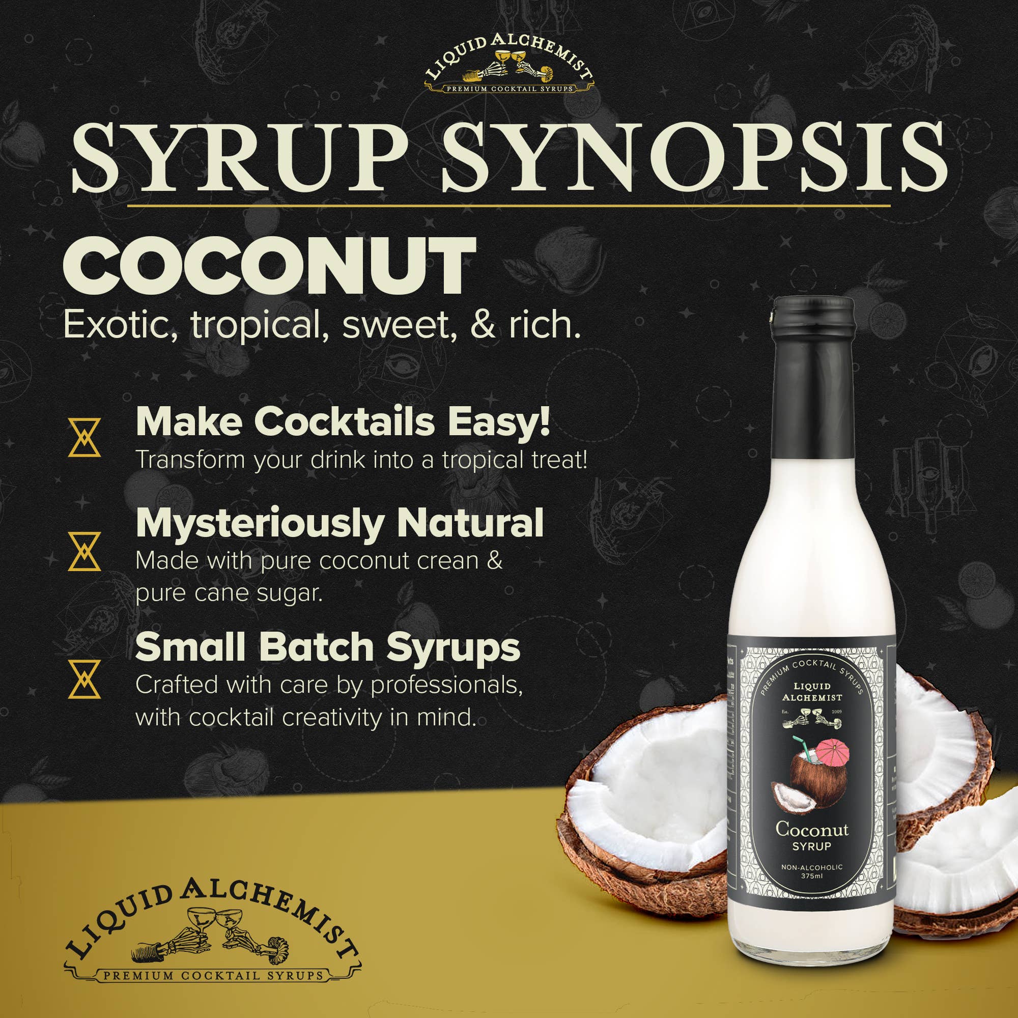 Liquid Alchemist Syrups - Wholesale Cocktail Mix/Syrup - Coconut Cocktail Syrup1