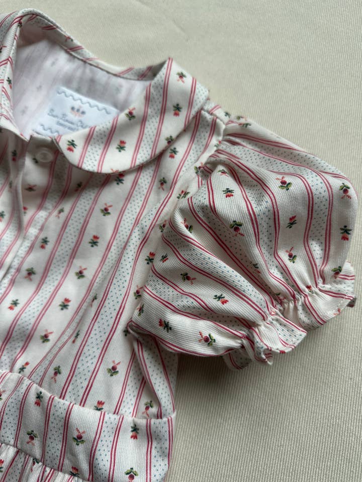 Sun House Children's - Wholesale Dress - Kids - Charlotte Dress | Holiday Dot Stripe4