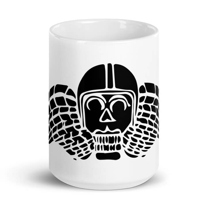 Kaffemugg Med Bevingad Skull Cafe Racer Hjälm för wholesale av Bellavance Ink