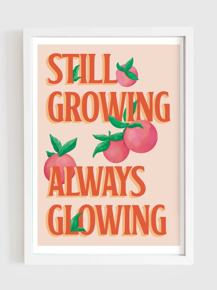 Still Growing - Stampa artistica tipografica floreale Self Love per la vendita all'ingrosso da parte di Inked Prints