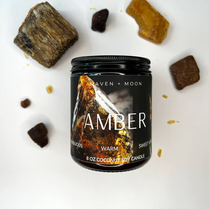 MAVEN + MOON - Wholesale Jar/Filled Candle - Amber Coconut Soy Candle - 8 oz