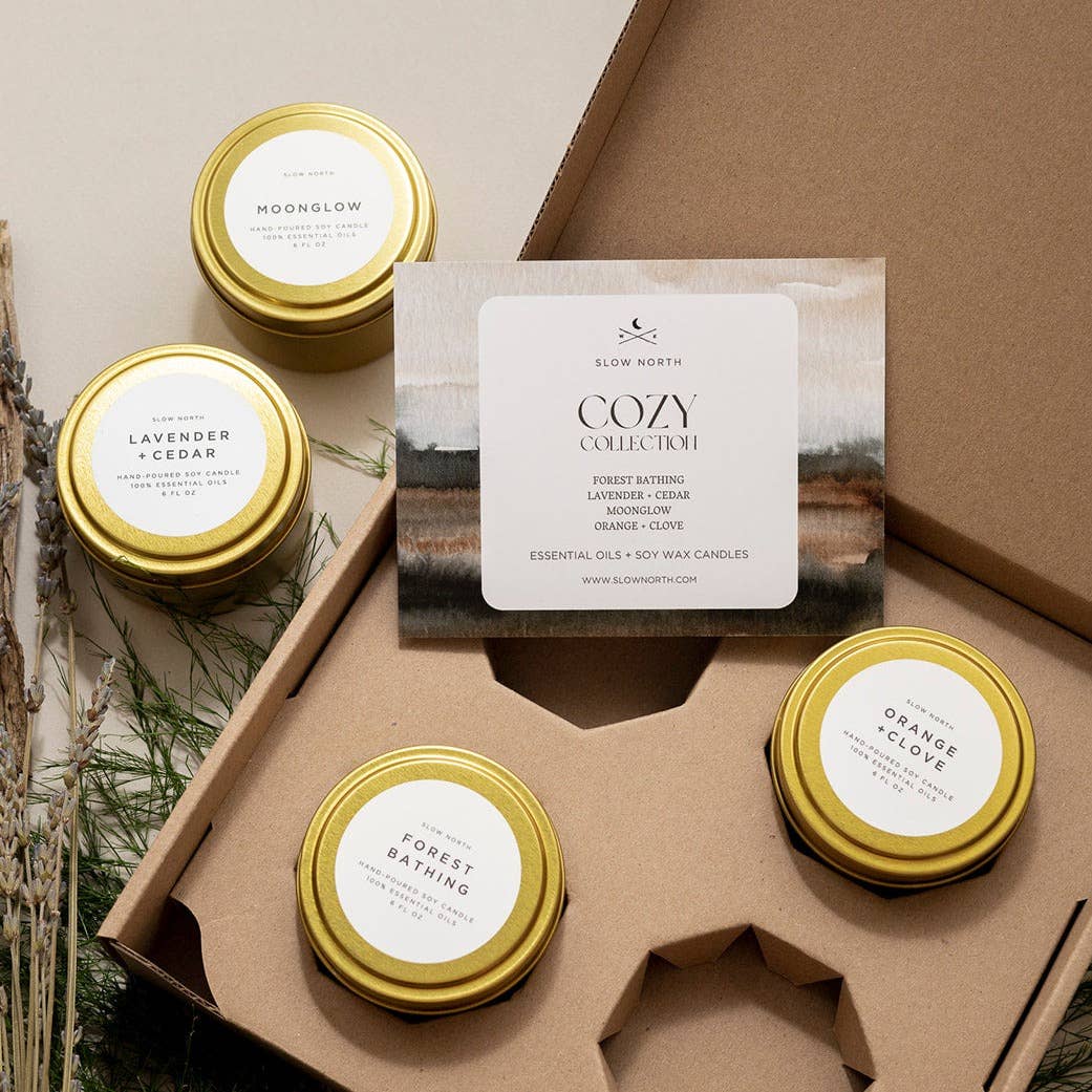 Slow North - Vendita all'ingrosso Candele da viaggio - Collezione Accogliente - Confezione da 42