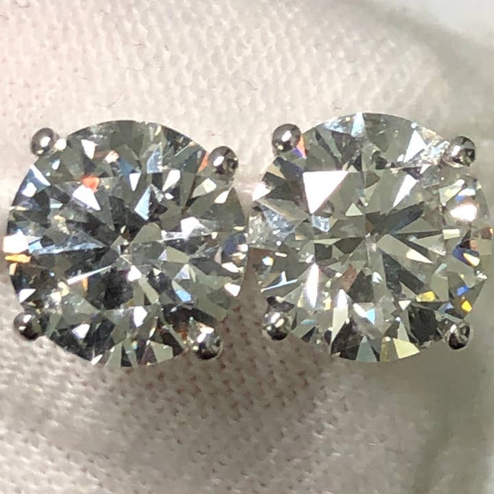 Lifetime Jewelers – wholesale Solitärörhängen – 3 ct laboratorieodlade diamantörhängen i briljantslipad rund solitärrond, 14k vitguld2