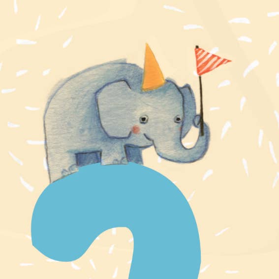The Grey Earl - Wholesale Birthday Card - 2 Years Old - Elephant - Cute Children's Birthday Card1