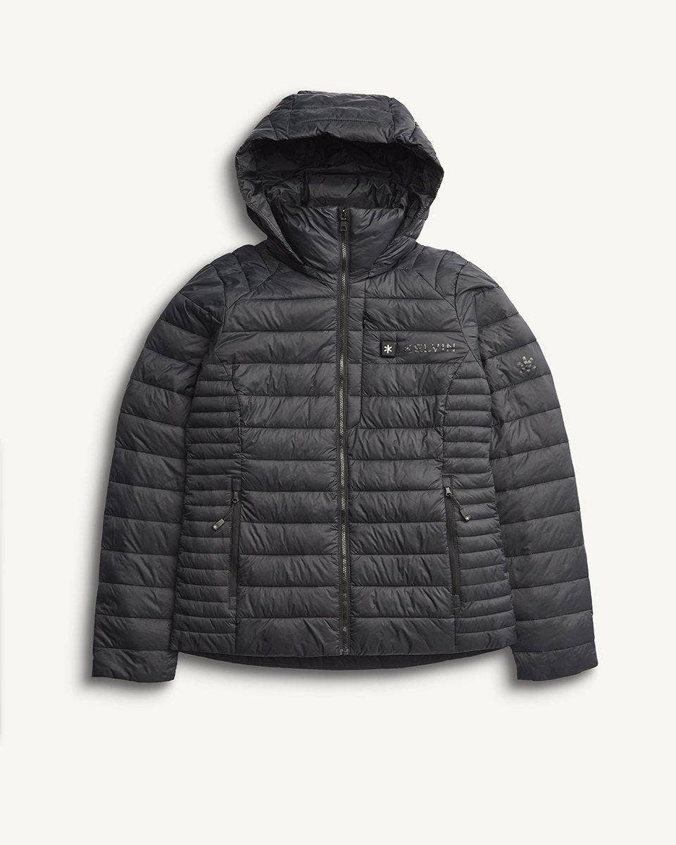 Kelvin Coats – Puffer Jacket - Mulher por atacado – Casaco Aura Aquecido Aquecido Preto3