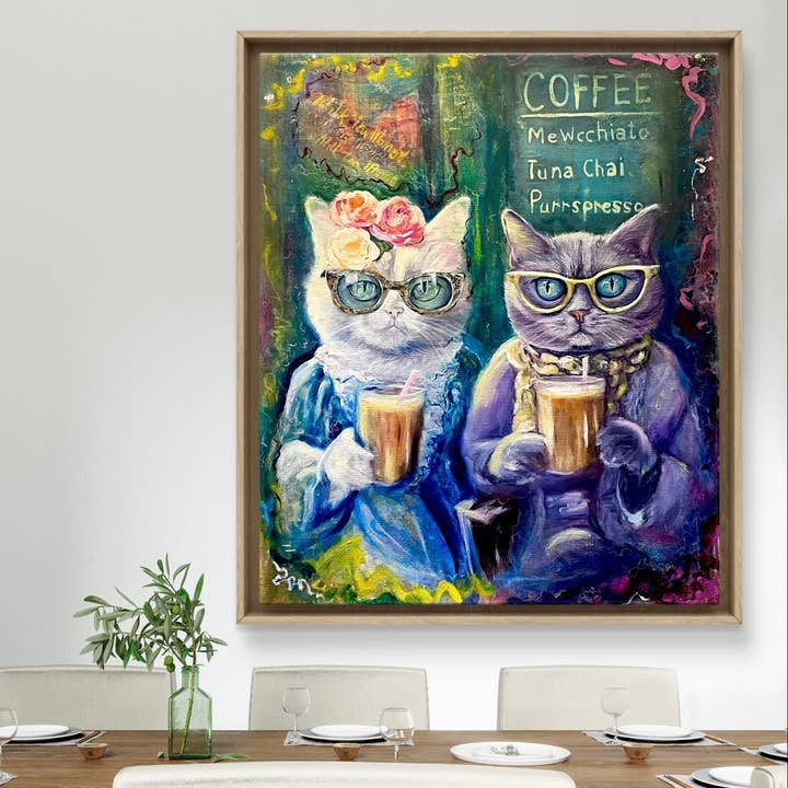 House Candy Wall Art | Lisa Alex Gray - Wholesale Art Print - Cats N Coffee – Whimsical Fine Art Print For Cat Lovers2