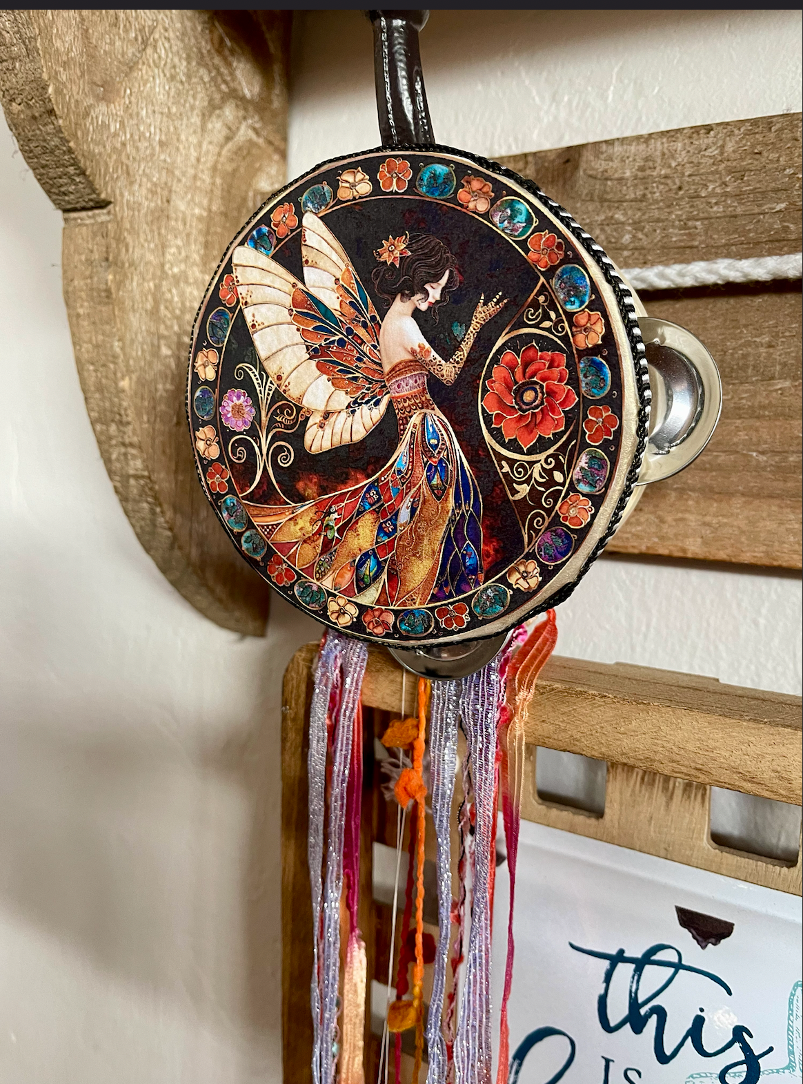 Bodhi Leaf Market - Venta al por mayor Artículo de meditación - Pandereta Clásica de Hada Encantada de 4" y Cinta de Fantasía3