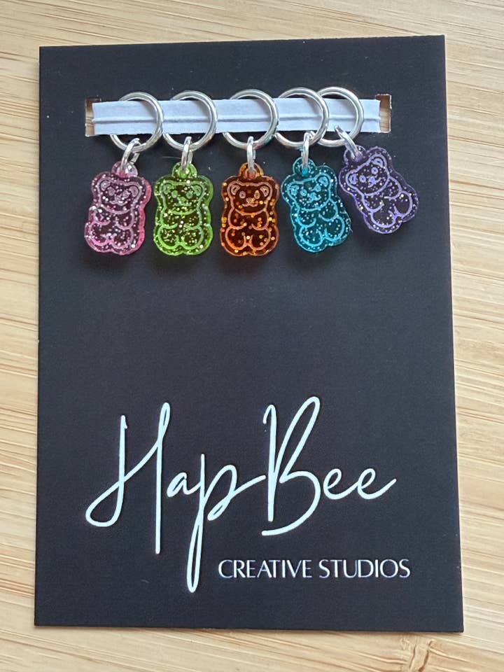CANDY BEARS stitch Marker set for wholesale by HapBee Creative Studios