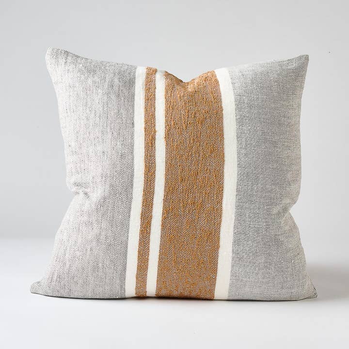 Slate Nutmeg Magnus Linen Cushion Cover - Slate/Nutmeg for wholesale on Faire0