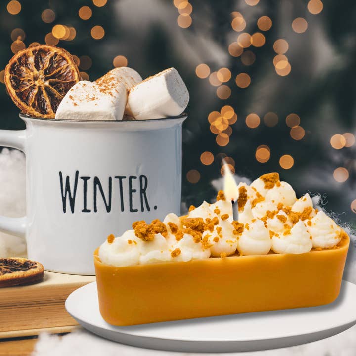 Cafe Delights Carrot Cheesecake Slice Scented Soy Wax Candle for wholesale by Toybox Fashions