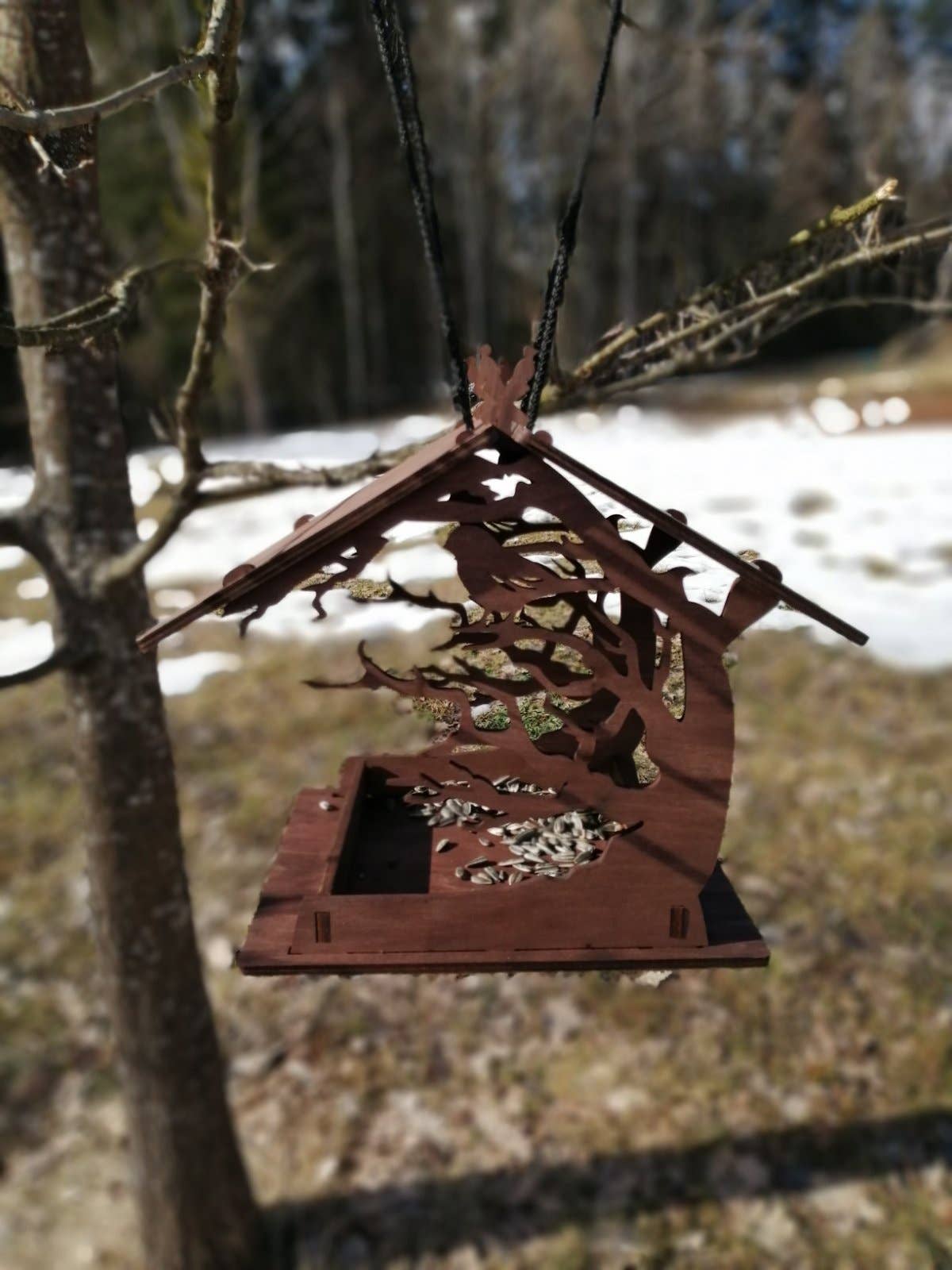 PromiDesign - Wholesale Bird Feeder - Wooden bird feeder "Sitting Bird"7