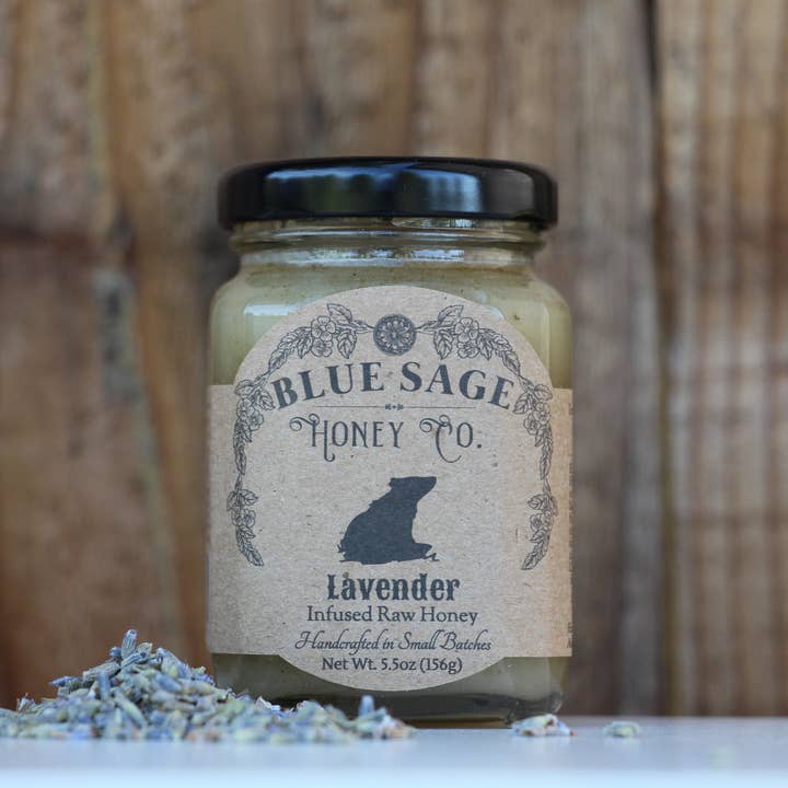 Blue Sage Honey Co. - Wholesale Honey - Lavender Infused Raw Honey Floral Honey Real Flowers