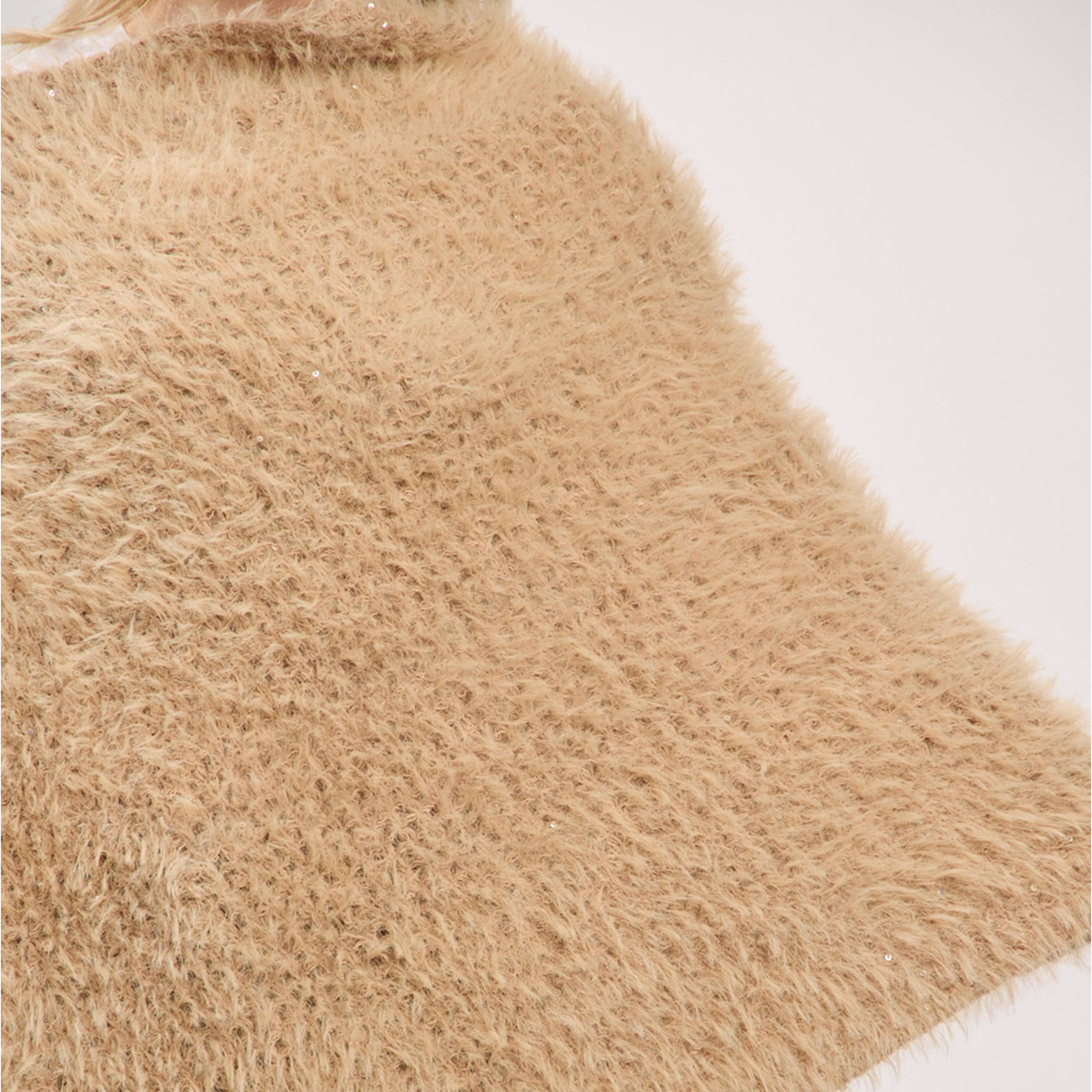 Hana – wholesale Poncho – Women's – Fuzzy Sequin with Fringe Light Weight Poncho22