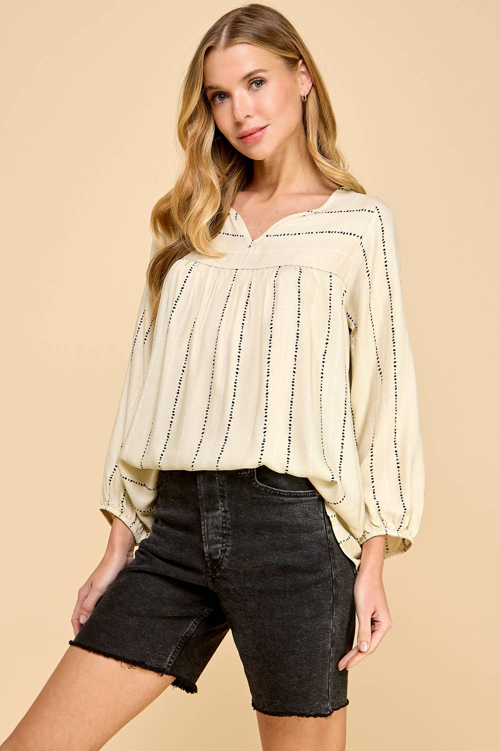 Les Amis - Wholesale Blouse - Women's - Dot Patterned Printed Top4