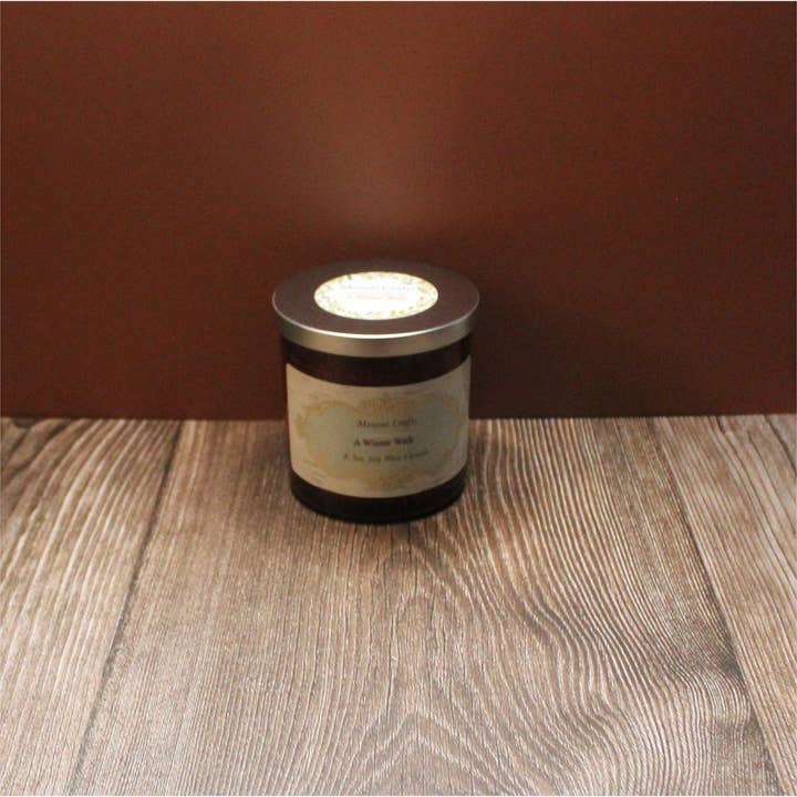 A Winter Walk 8.5oz Soy Wax Candle for wholesale by Mousai Crafts