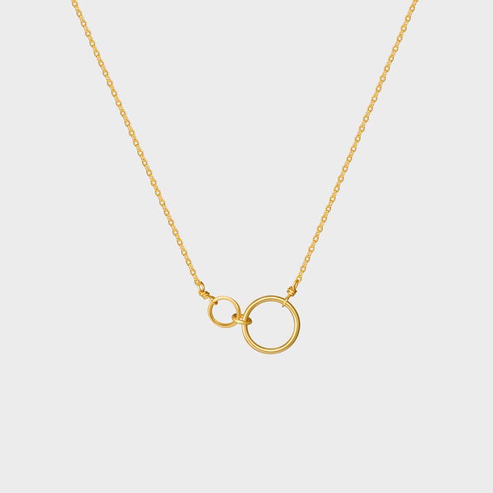 Offset Interlock Circles Necklace for wholesale by Thesis of Alexandria