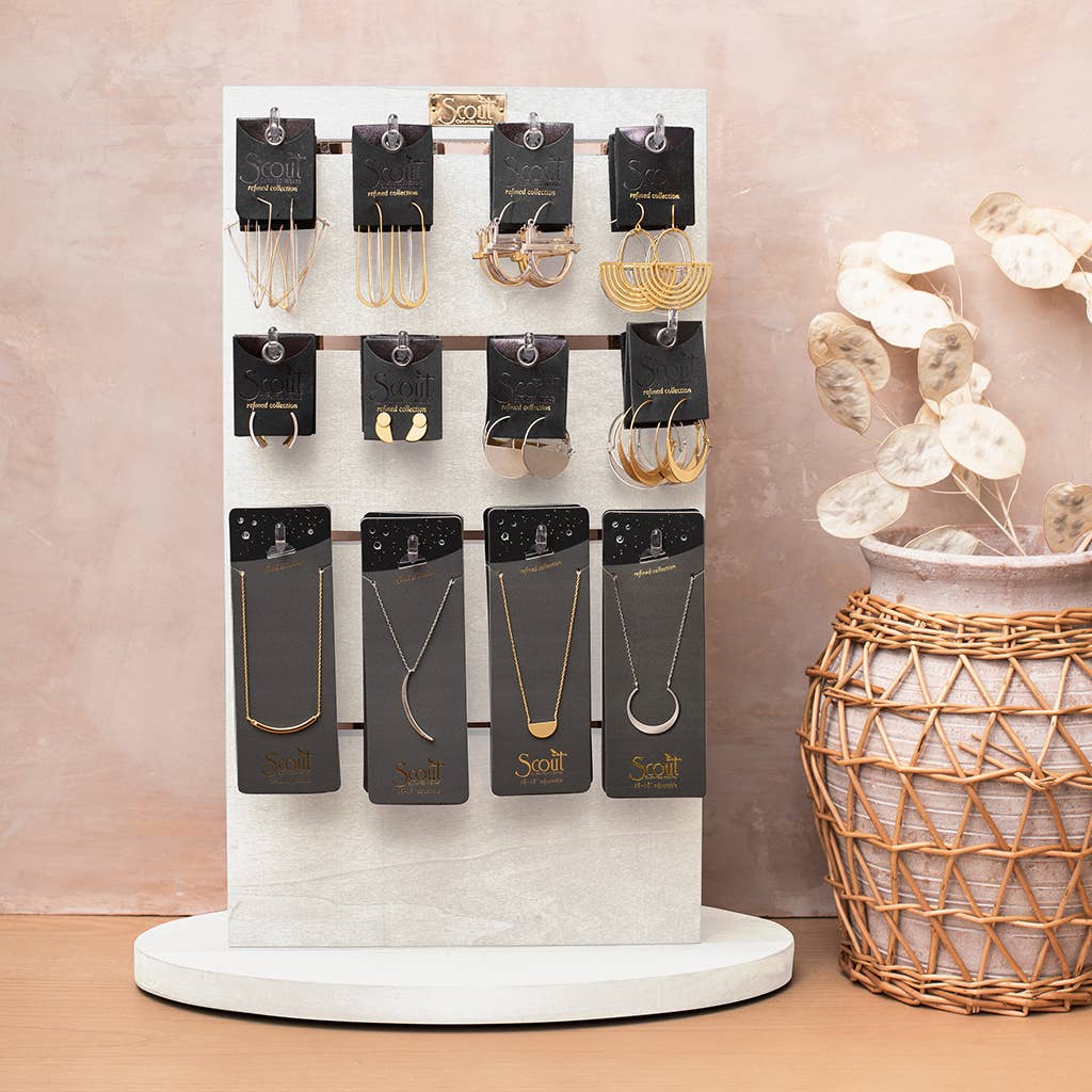 Scout Curated Wears - Wholesale Jewelry Stand & Display - Large White Spinning Counter Display3