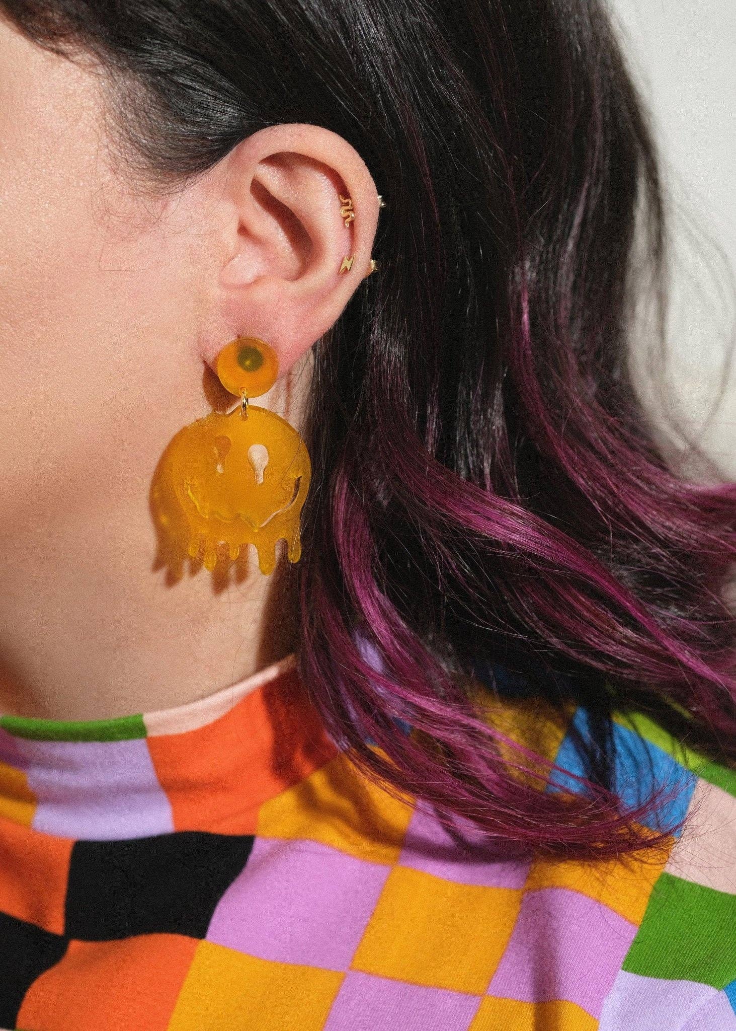 Sleepy Mountain - Wholesale Dangle Earrings - Melted Smiley Face Dangle Earrings4