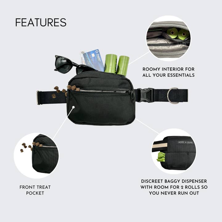 Addy & Olive - Wholesale Pet Treat Bag - Dog - Hands-Free Leash Treat Bag Attachment