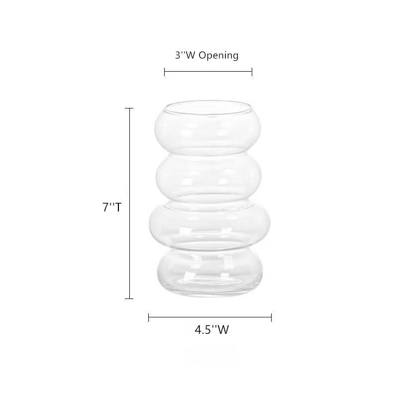 Sweet Home Deco - Wholesale Vase - Glass Floral Vase, Small Vase w/Ring Layers, Tabletop Vases0